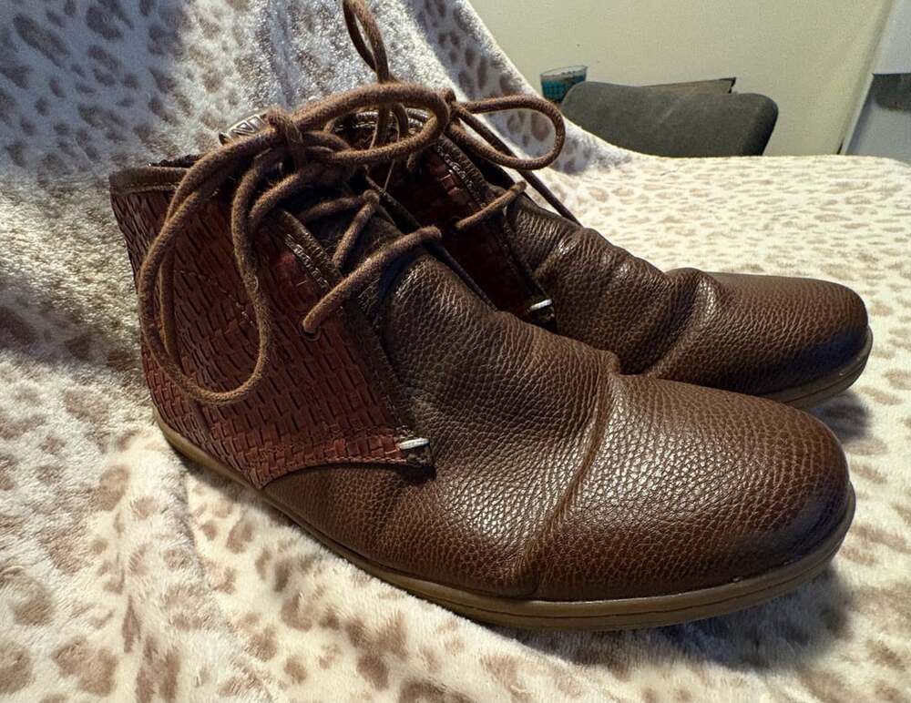 Ben Sherman Mens Vince Boot Brown Woven Leather Chukka Ankle Boots